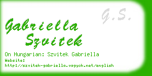 gabriella szvitek business card